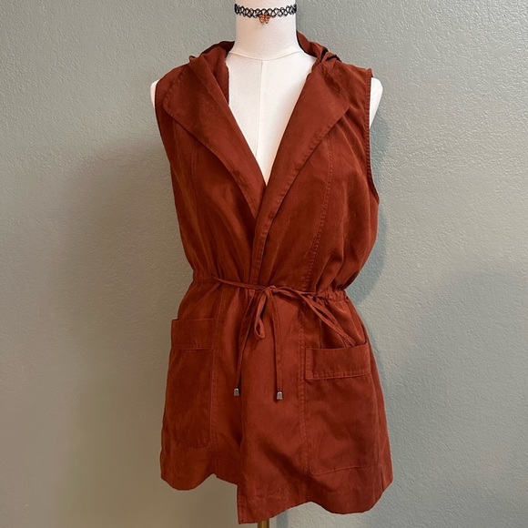 Staccato Tops - Staccato Terracotta Hooded Vest